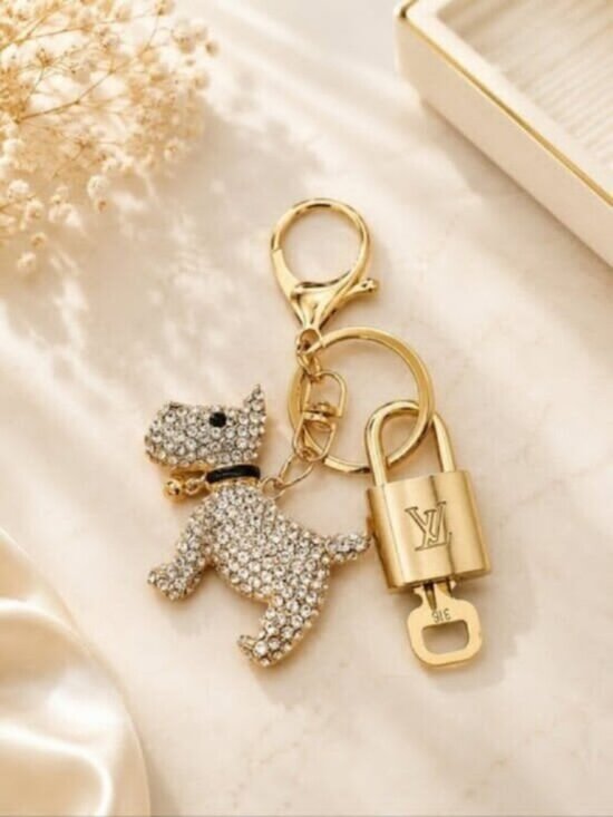 Louis Vuitton Accessories - Louis Vuitton Gold Lock & Key 🔑 Authentic LV Unbranded Dog Keychain Charm